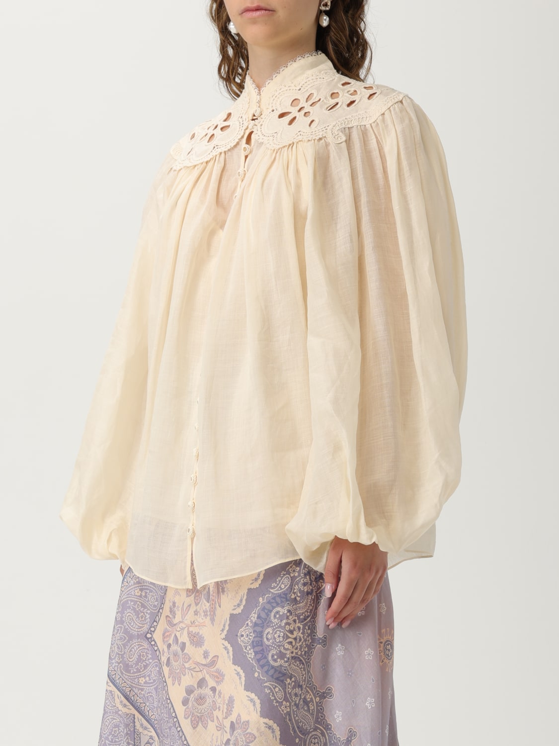 ZIMMERMANN HEMDBLUSE: Hemdbluse damen Zimmermann, Ivory - Img 4