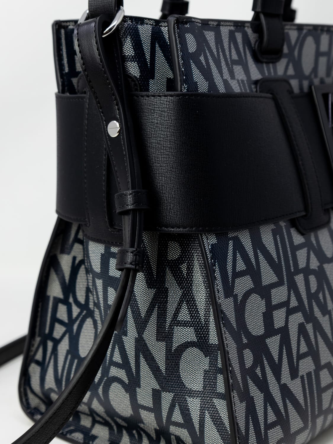 ARMANI EXCHANGE BORSA A MANO: Borsa a mano in cotone logata Armani Exchange, Nero - Img 3