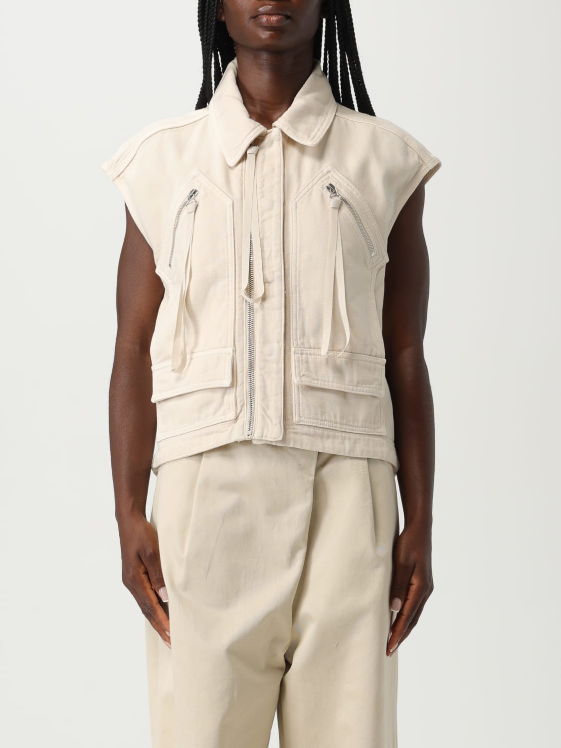 アウターその他 PINKO Woman Waistcoat Beige 105237A2M8 C00 PINKO: Waistcoat woman - Beige | Pinko waistcoat 105237A2M8