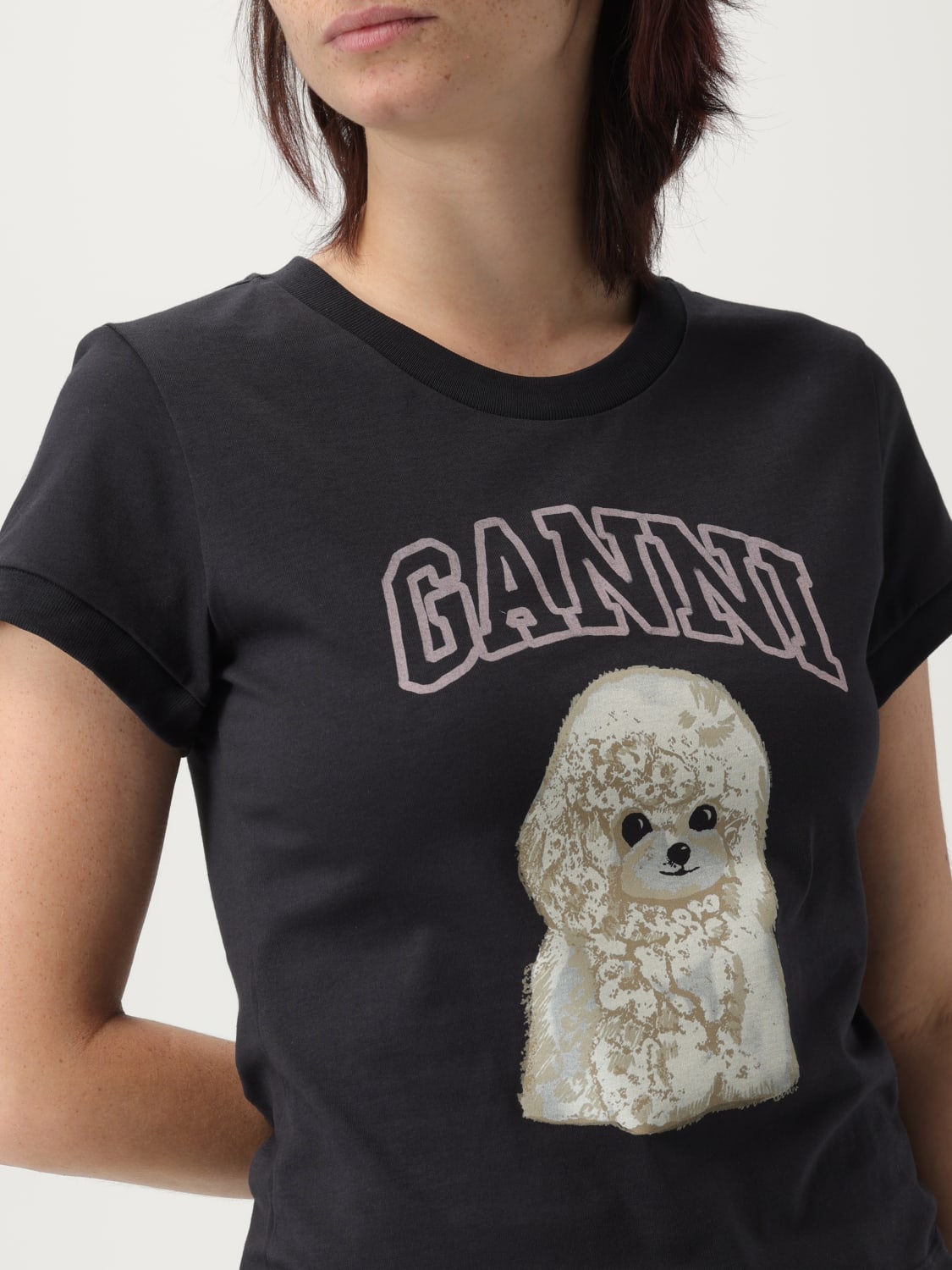 GANNI T-SHIRT: T-shirt woman Ganni, Grey - Img 4