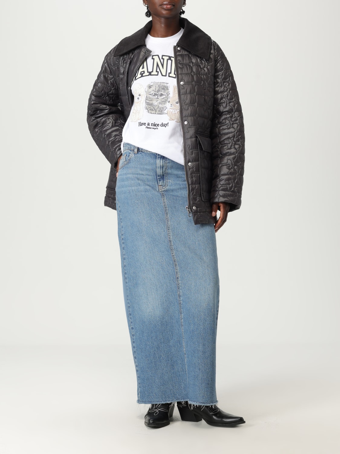 GANNI T-SHIRT: T-shirt woman Ganni, White - Img 2