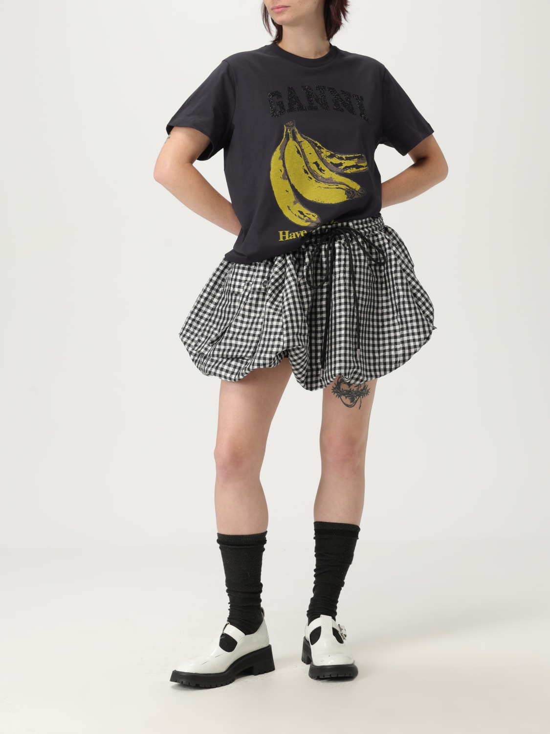 GANNI T-SHIRT: T-shirt woman Ganni, Grey - Img 2