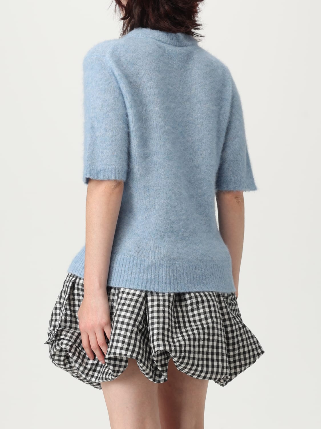 GANNI SWEATER: Sweater woman Ganni, Denim - Img 3