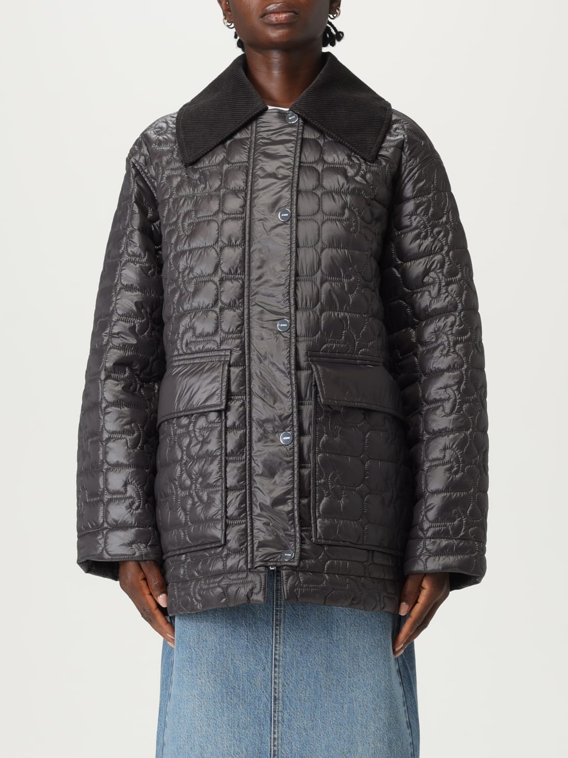 GANNI JACKET: Coat woman Ganni, Grey - Img 1