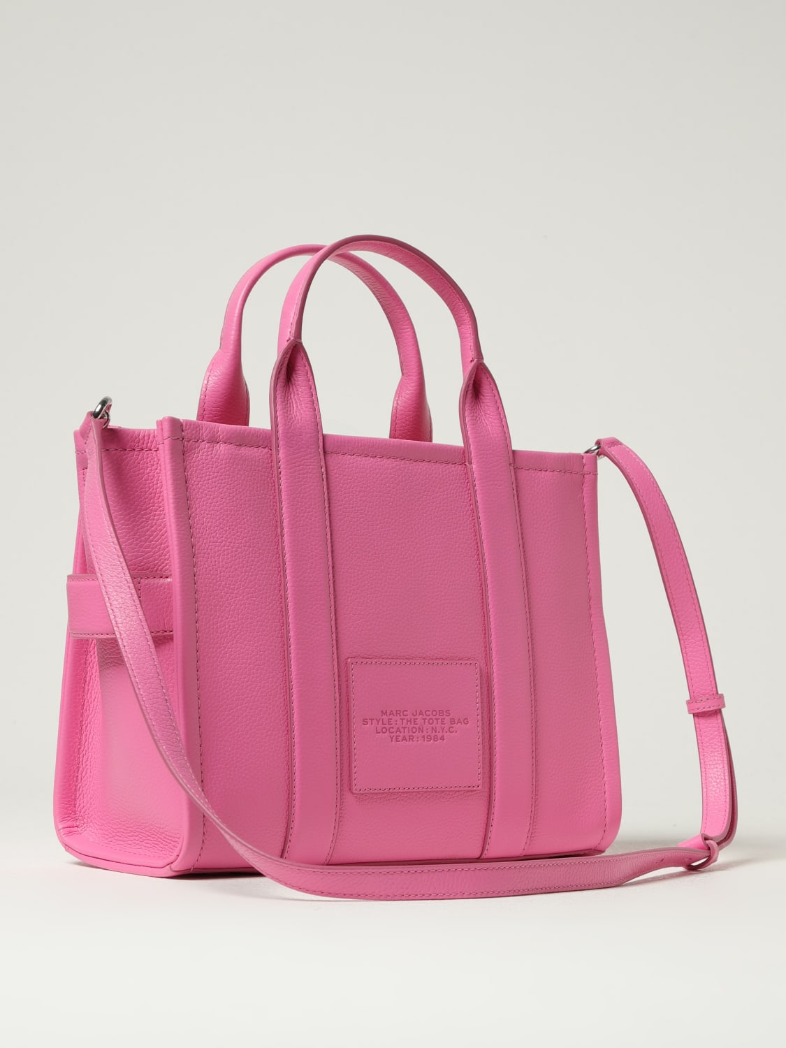 MARC JACOBS BORSA A MANO: Borsa The Tote Bag Marc Jacobs in pelle media, Fuxia - Img 2
