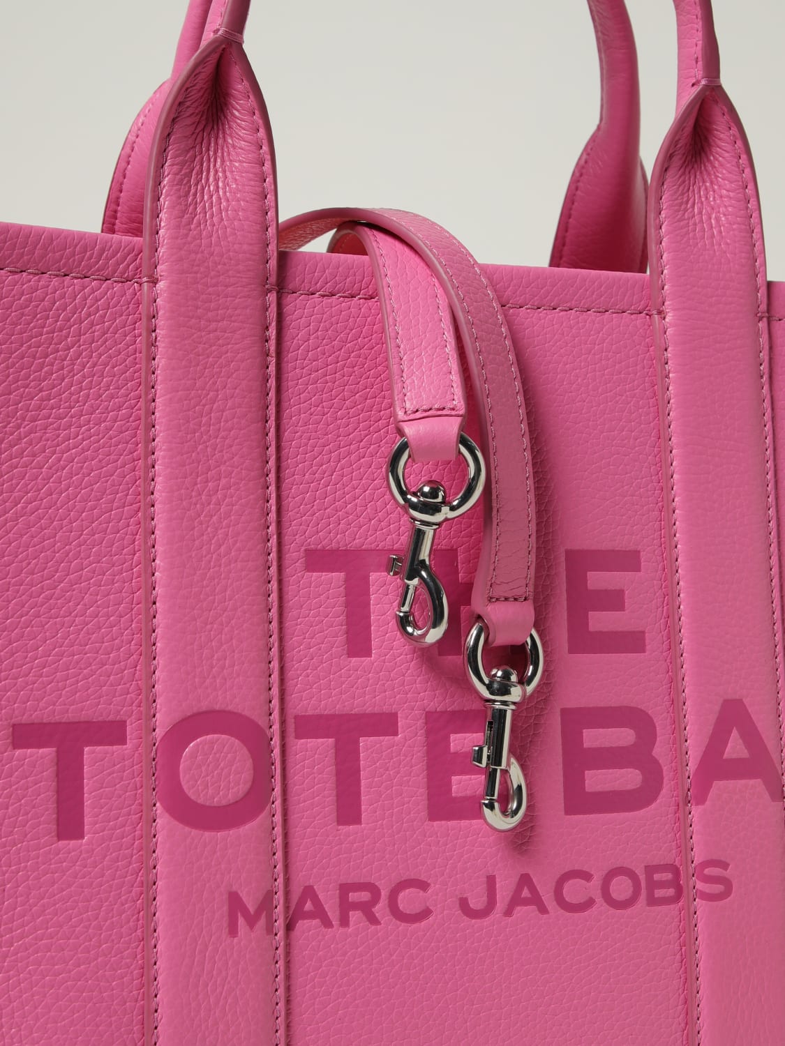 MARC JACOBS BORSA A MANO: Borsa The Tote Bag Marc Jacobs in pelle media, Fuxia - Img 3