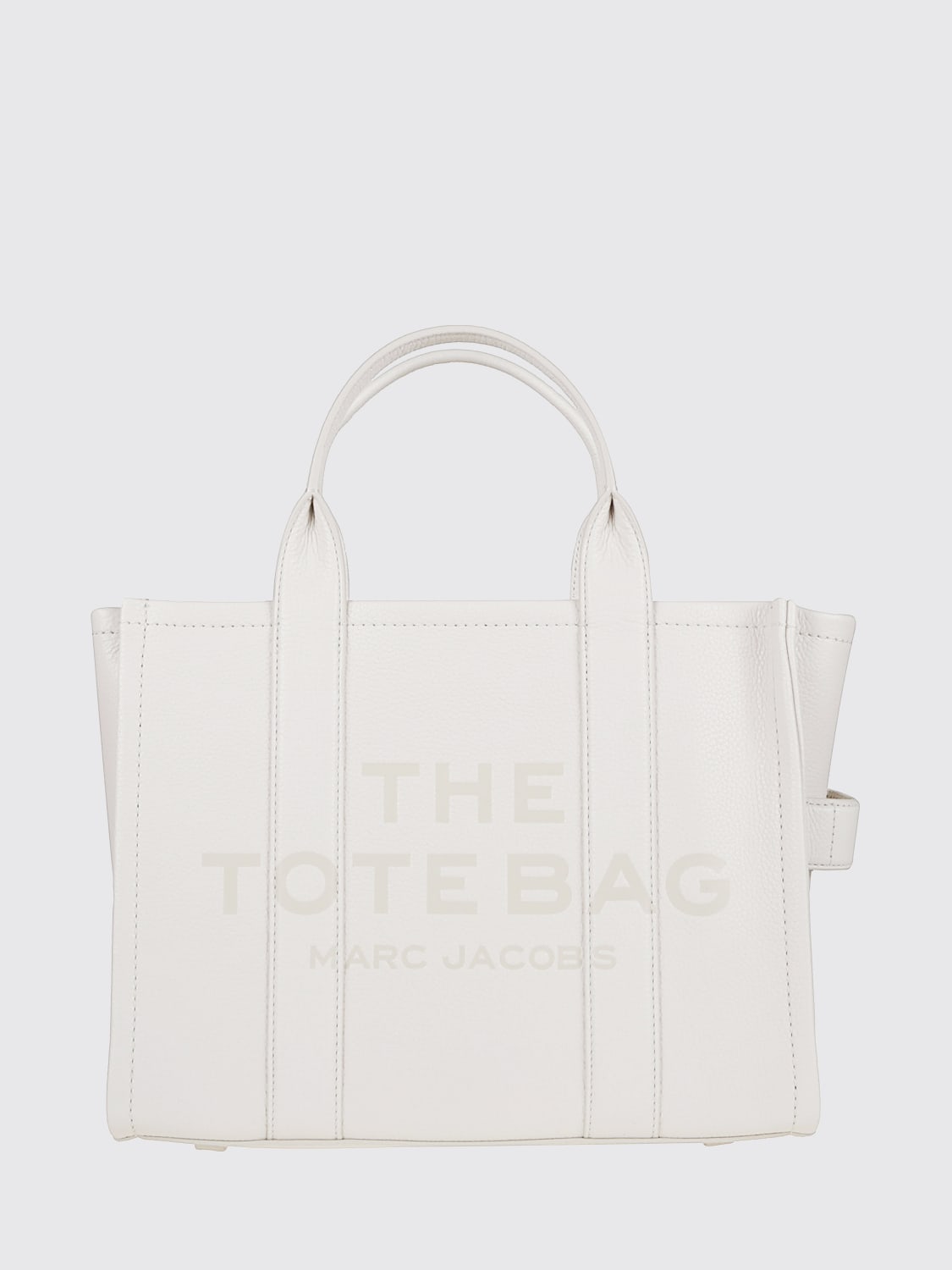 MARC JACOBS BORSA A MANO: Borsa The Tote Bag Marc Jacobs in pelle media, Panna - Img 1