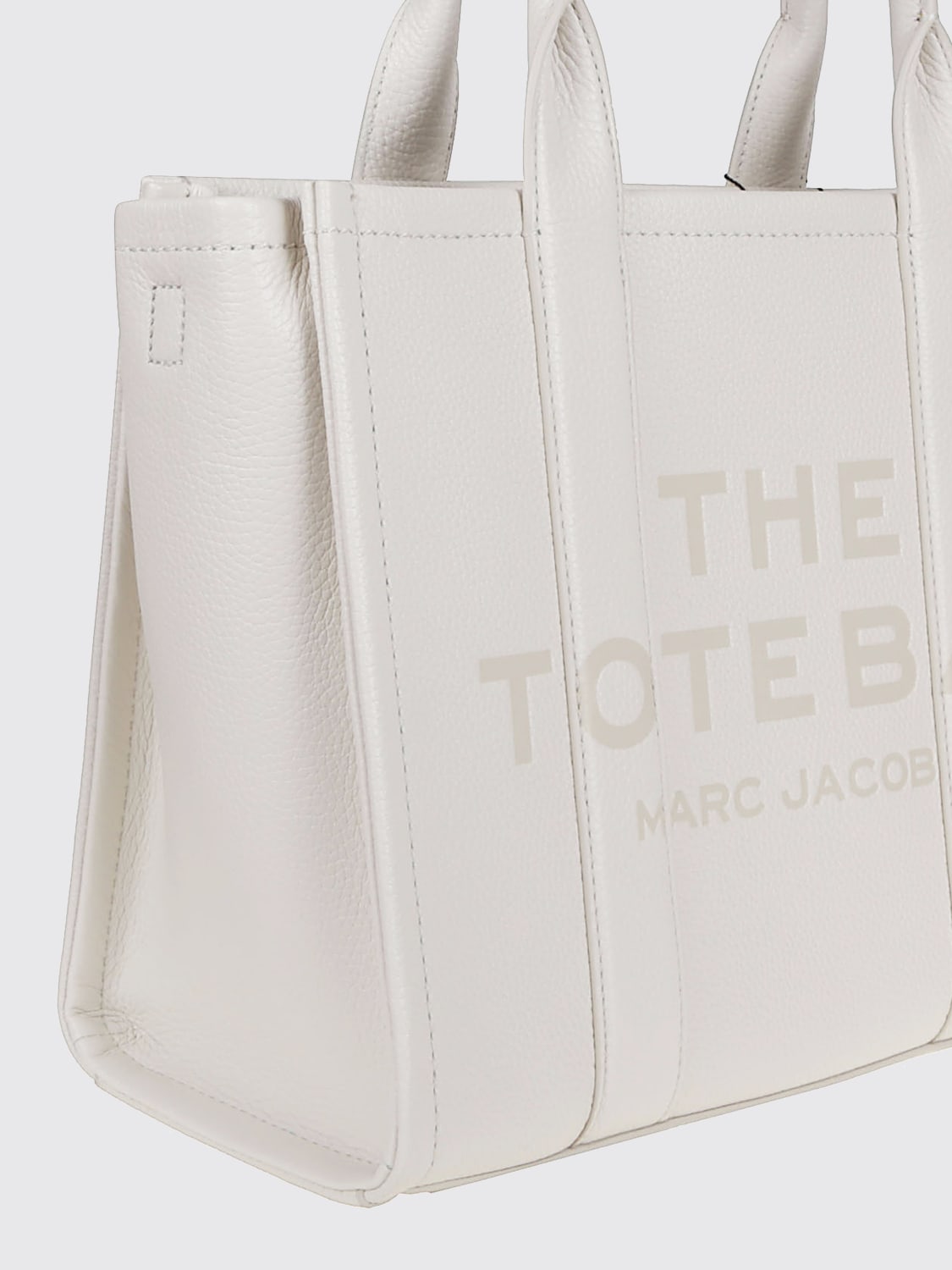 MARC JACOBS BORSA A MANO: Borsa The Tote Bag Marc Jacobs in pelle media, Panna - Img 3