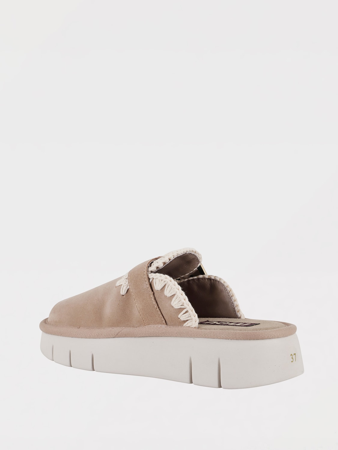 MOU SCARPE: Sabot Mou in camoscio con cuciture all'uncinetto , Cammello - Img 3