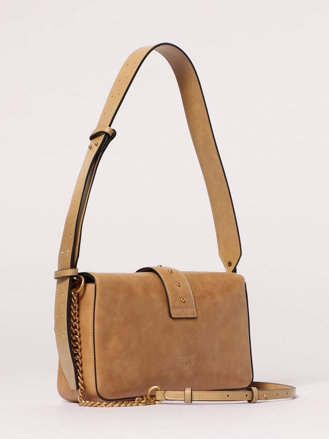 PINKO BORSA A SPALLA: Borsa a spalla Love Bag Slouchy in pelle nuvolata Pinko, Nero 1 - Img 2