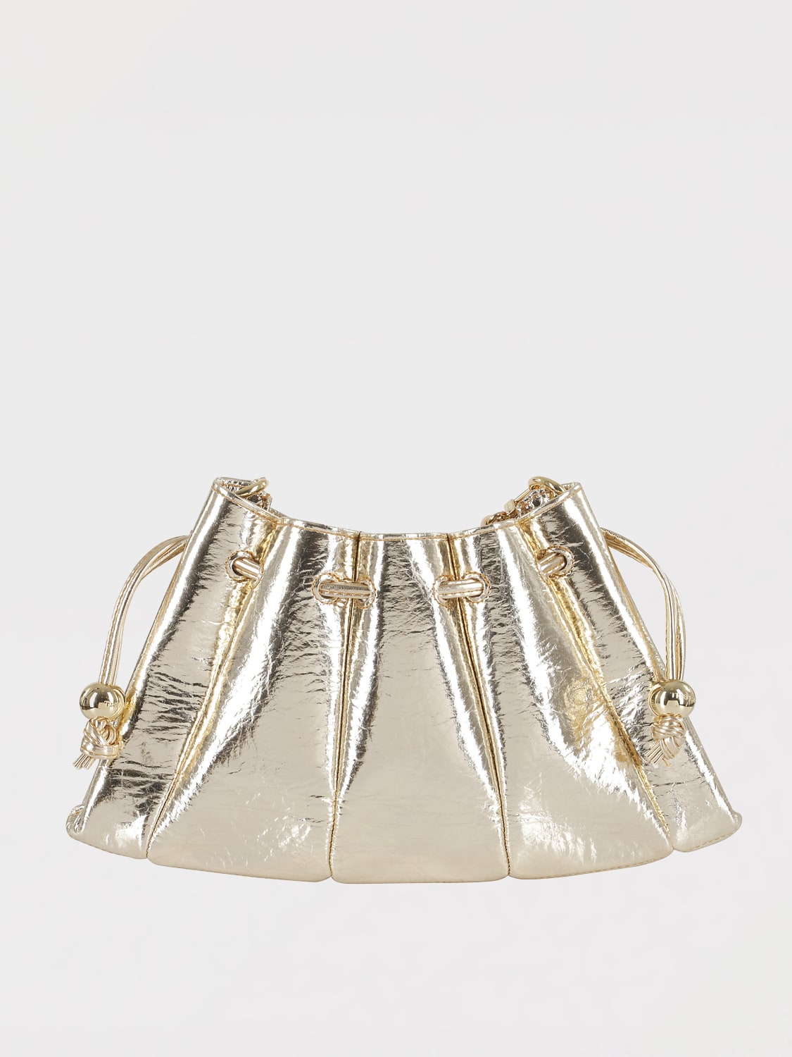 THEMOIRÈ BORSA A SPALLA: Borsa Dafne Themoirè in pelle vegana laminata , Oro - Img 1