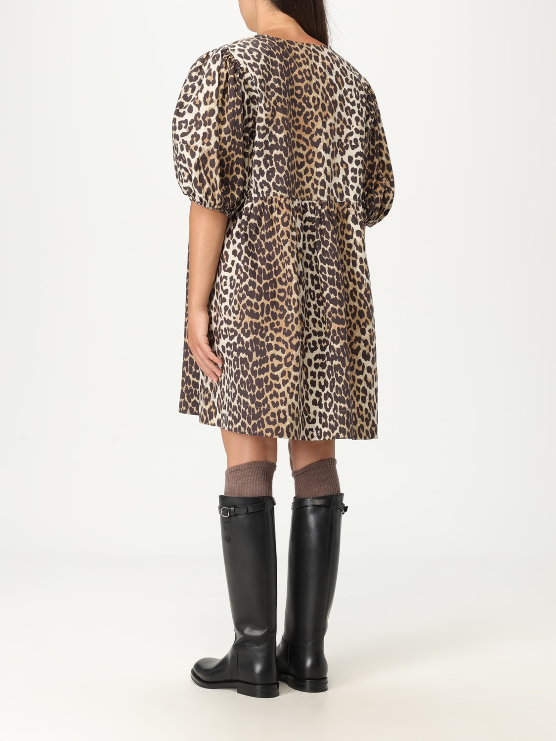 GANNI ROBE: Robes femme Ganni, Marron - Img 3