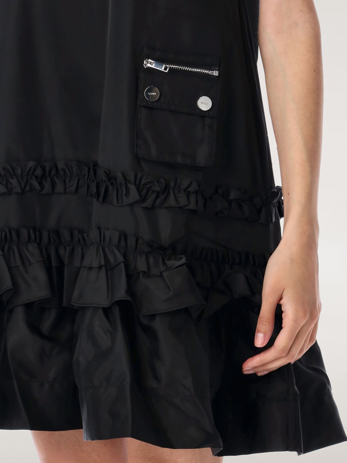 GANNI DRESS: Dress woman Ganni, Black - Img 3