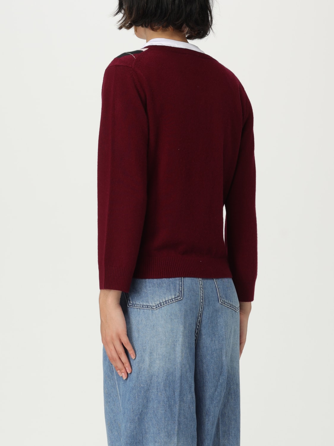 GANNI SWEATER: Sweater woman Ganni, Burgundy - Img 2