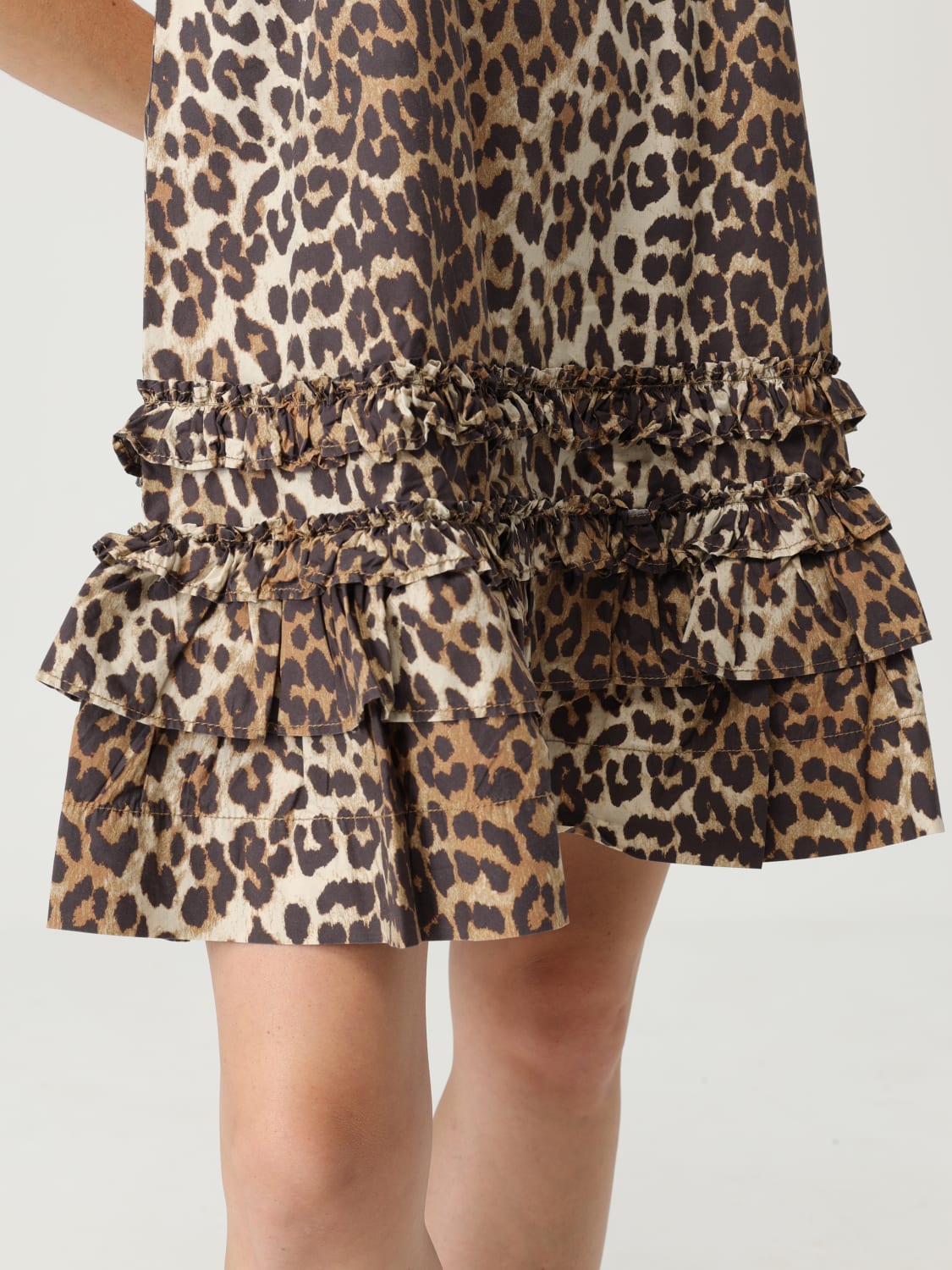 GANNI ドレス: ドレス レディース Ganni, ブラウン - Img 4