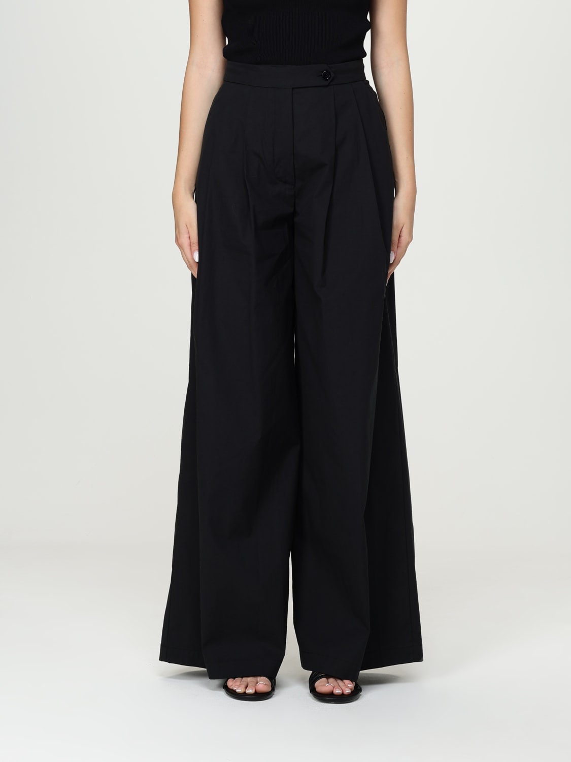 パンツ SEMI COUTURE Women Straight Pants S5SK20Y690 Black SEMICOUTURE: Pants woman - Black | Semicouture pants Y5SK16