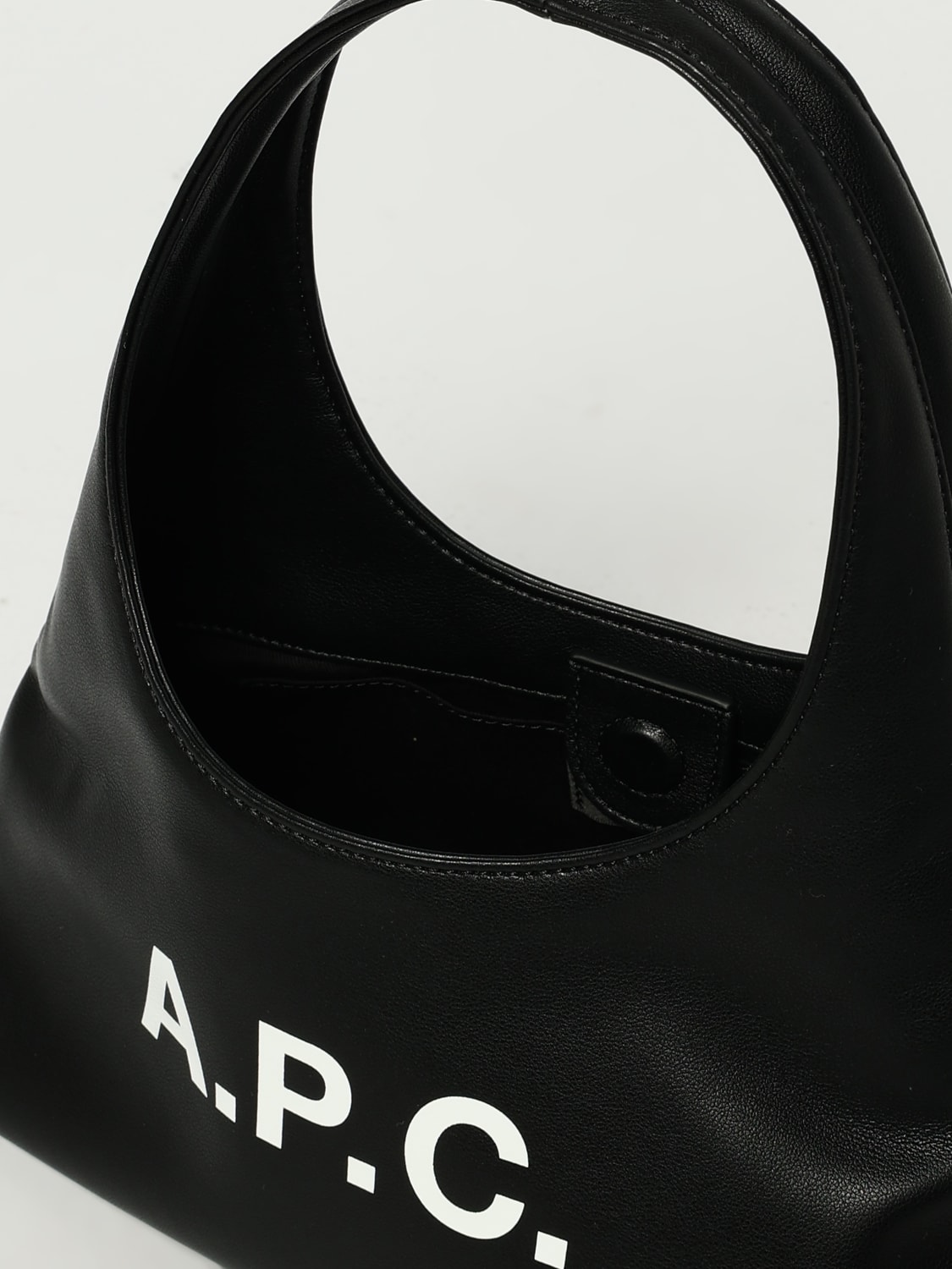 A.P.C. BORSA A SPALLA: Borsa Baby Ninon A.P.C. in pelle sintetica , Nero - Img 3