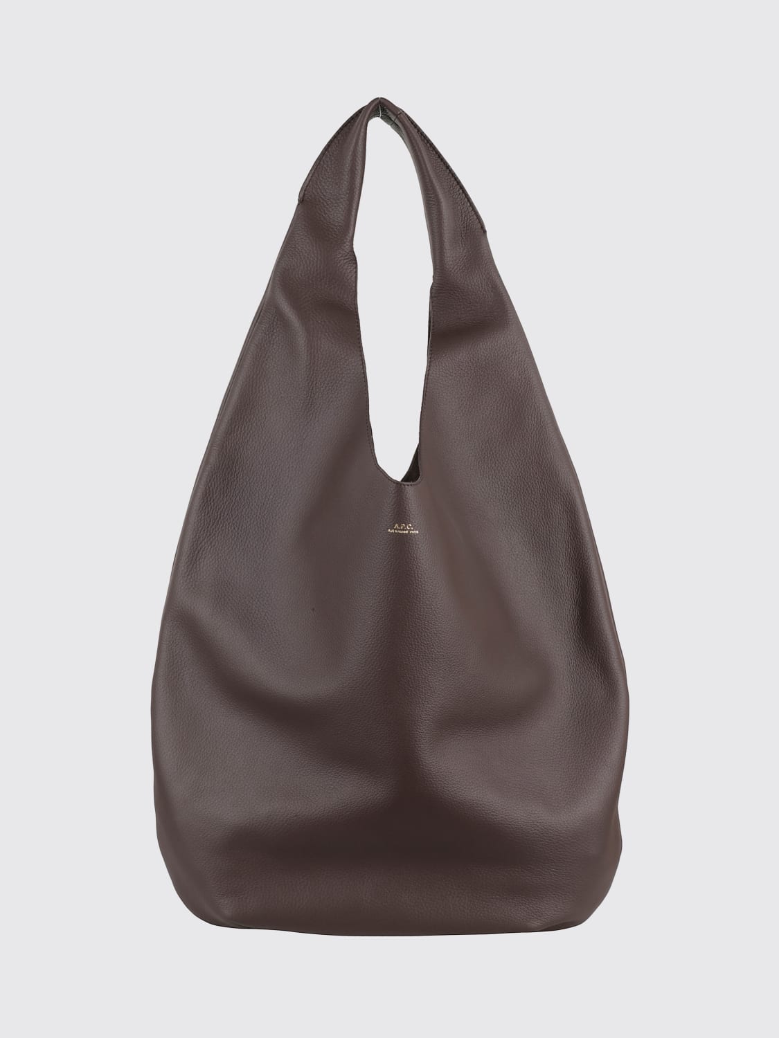 A.P.C. BORSA TOTE: Borsa Le Neige A.P.C. in pelle a grana , Cacao - Img 1