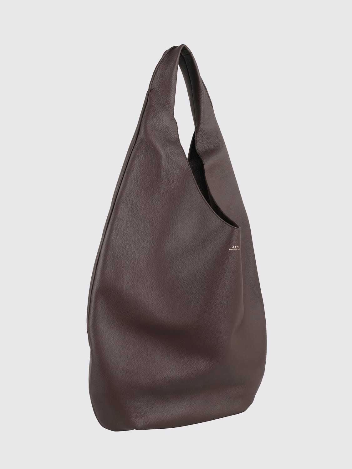 A.P.C. BORSA TOTE: Borsa Le Neige A.P.C. in pelle a grana , Cacao - Img 3