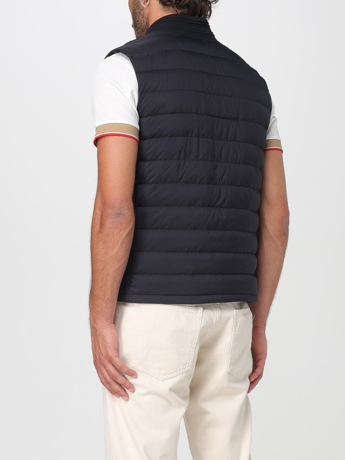BURBERRY GILET: Gilet tecnico in nylon con logo Burberry, Nero - Img 3