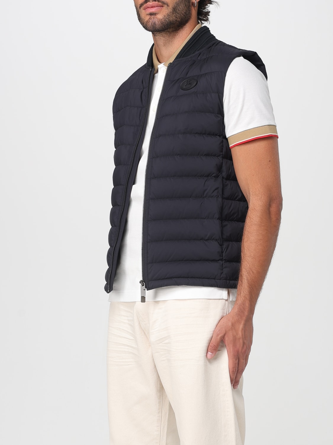 BURBERRY GILET: Gilet tecnico in nylon con logo Burberry, Nero - Img 4
