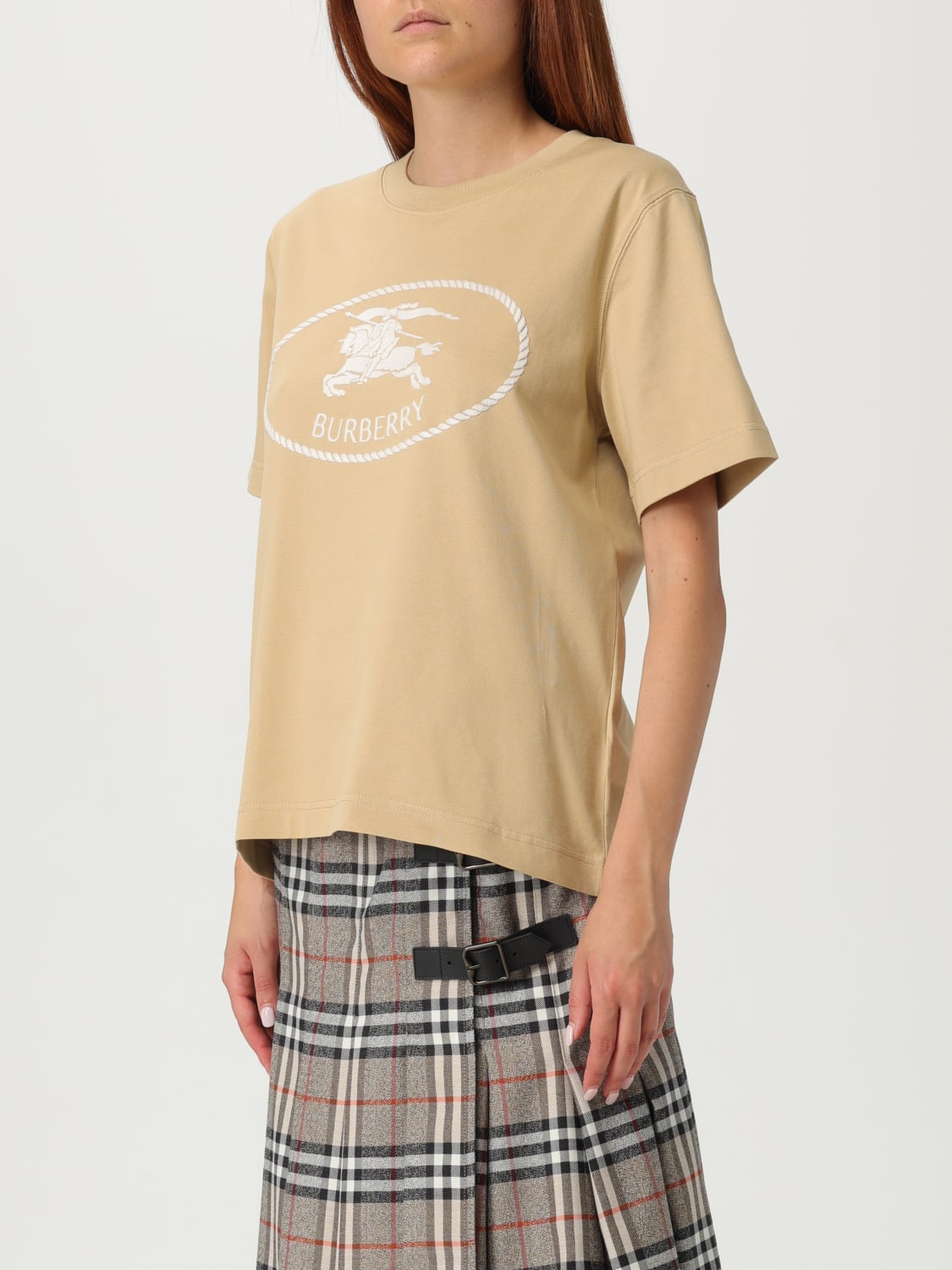 BURBERRY T-SHIRT: T-shirt woman Burberry, Apricot - Img 4