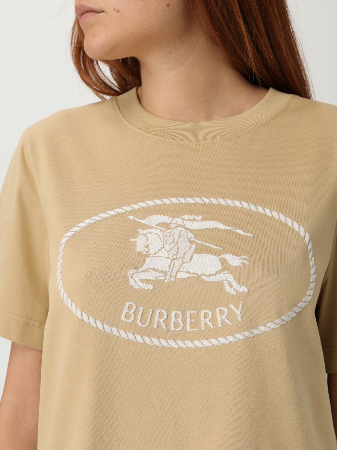 BURBERRY T-SHIRT: T-shirt woman Burberry, Apricot - Img 5