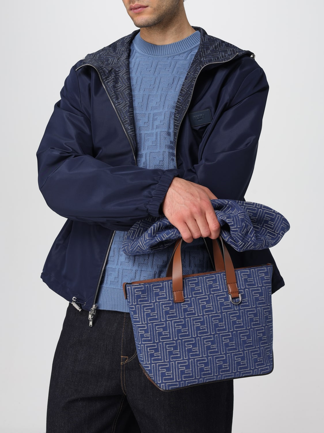 FENDI SHOULDER BAG: Bags men Fendi, Grey - Img 2