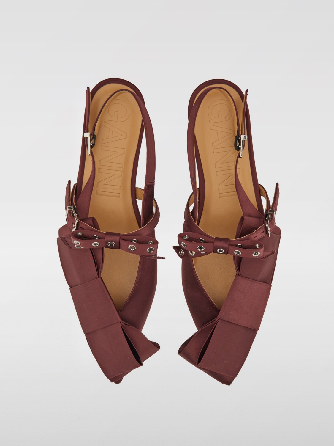 フラットシューズ GANNI Woman Ballet flats Burgundy S2860 234 GANNI: Flat shoes woman - Burgundy | Ganni ballet flats