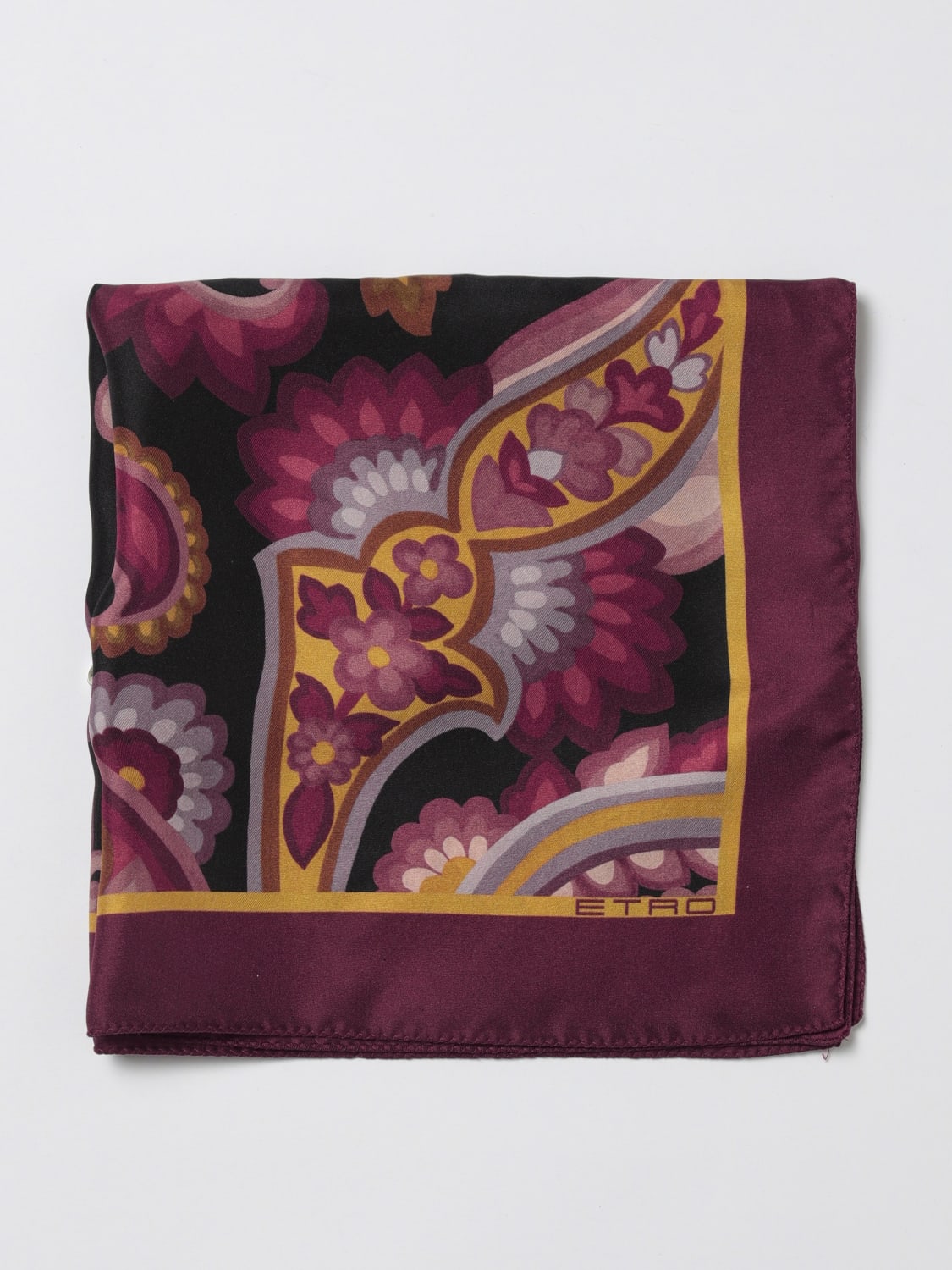 ETRO POCKET SQUARE: Neck scarf men Etro, Burgundy - Img 1