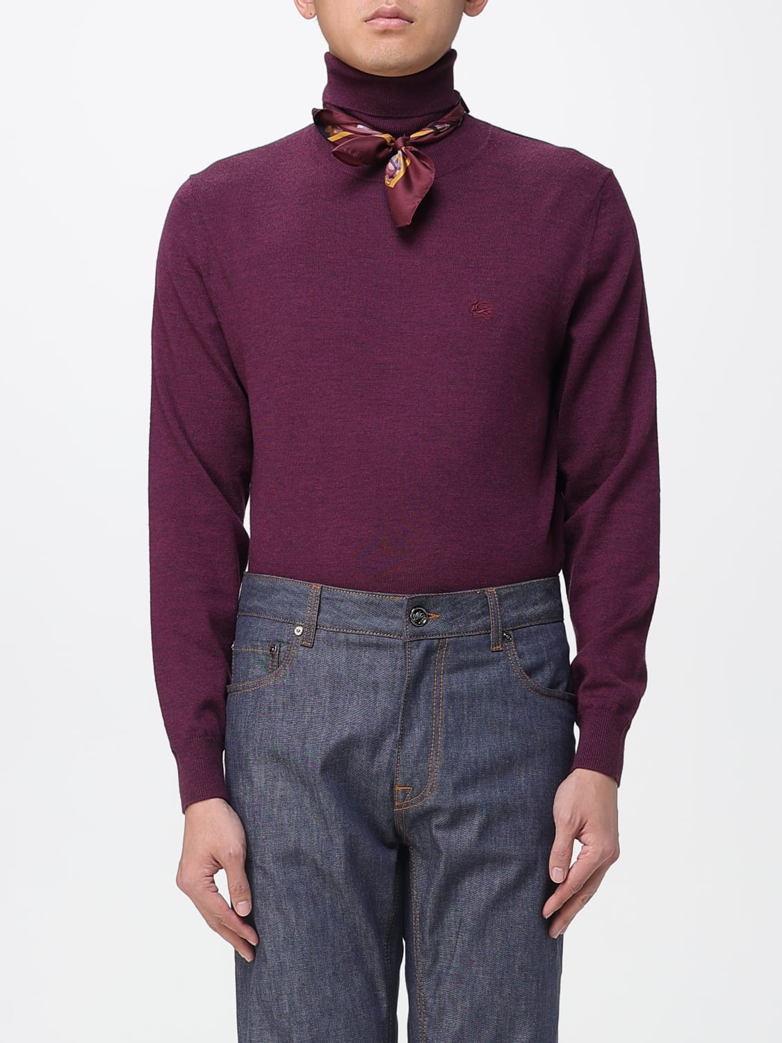 ETRO POCKET SQUARE: Neck scarf men Etro, Burgundy - Img 2