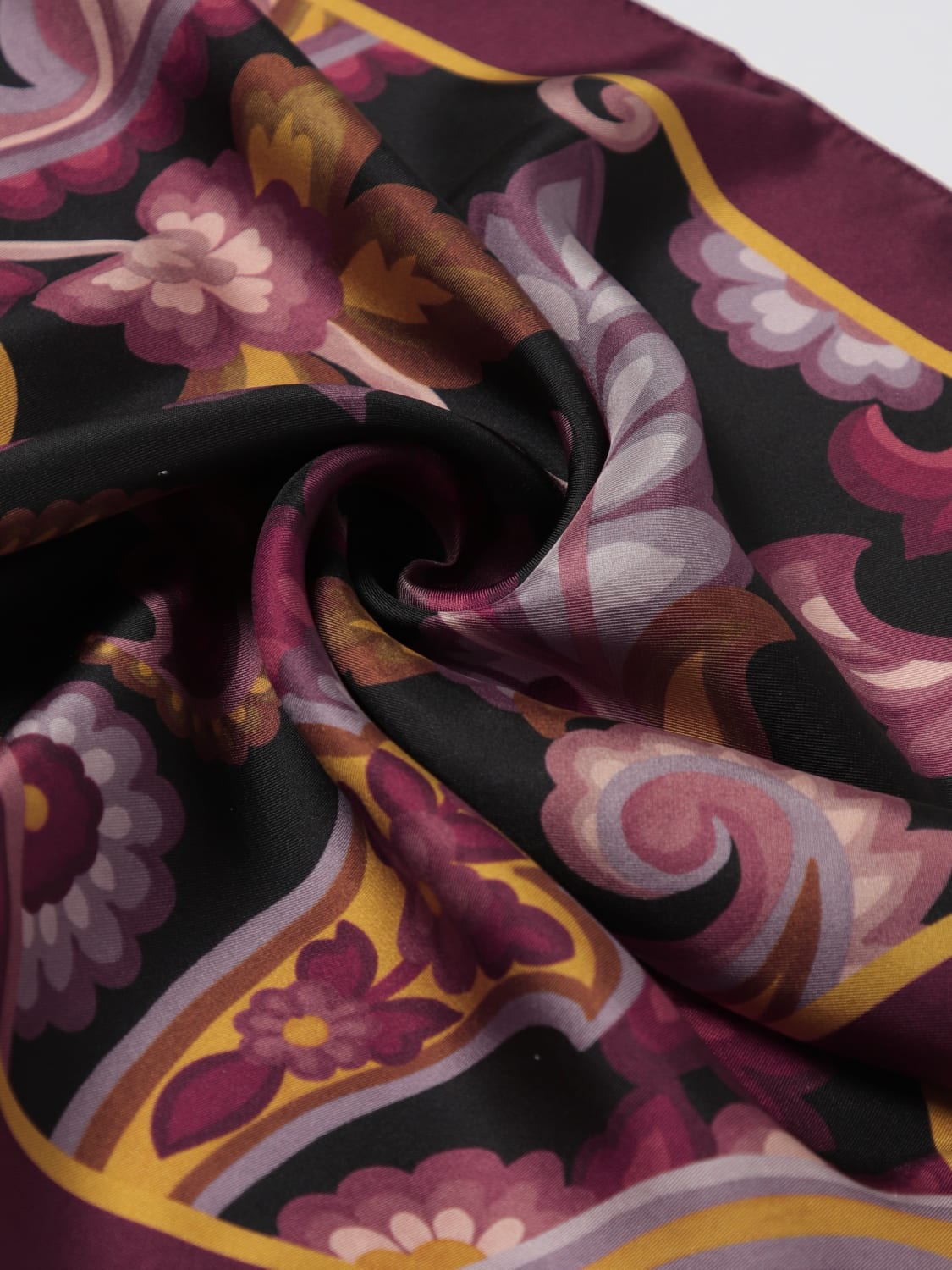 ETRO POCKET SQUARE: Neck scarf men Etro, Burgundy - Img 3