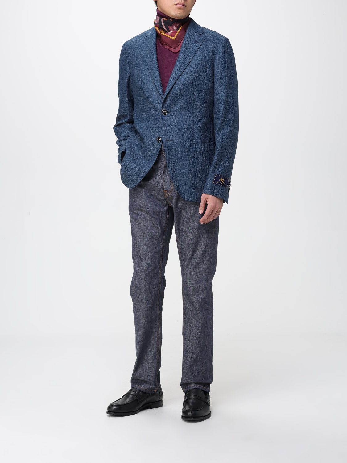 ETRO POCKET SQUARE: Neck scarf men Etro, Burgundy - Img 4