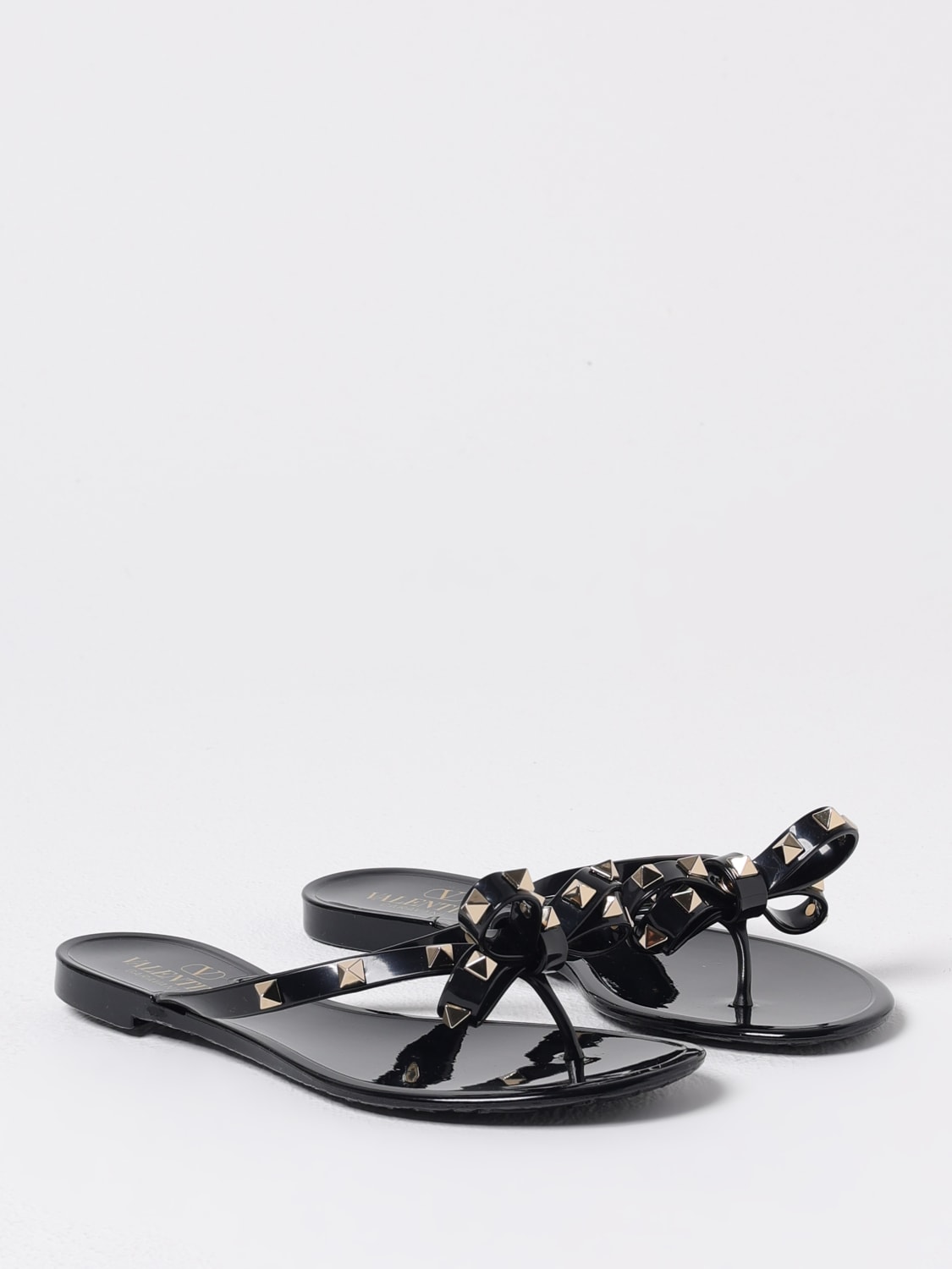 VALENTINO GARAVANI SANDALIAS DE TACÓN: Sandalias planas mujer Valentino Garavani, Negro - Img 2