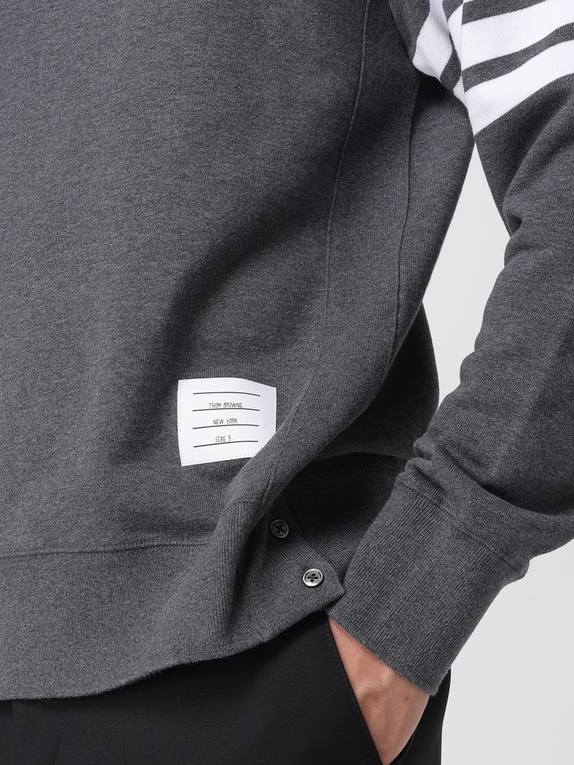 THOM BROWNE SWEATSHIRT: Sweatshirt men Thom Browne, Grey - Img 5