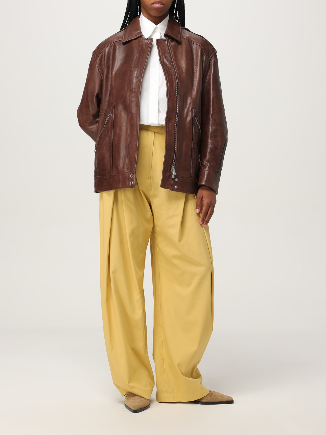 PINKO: Pants woman - Yellow | Pinko pants 104648A2ER online