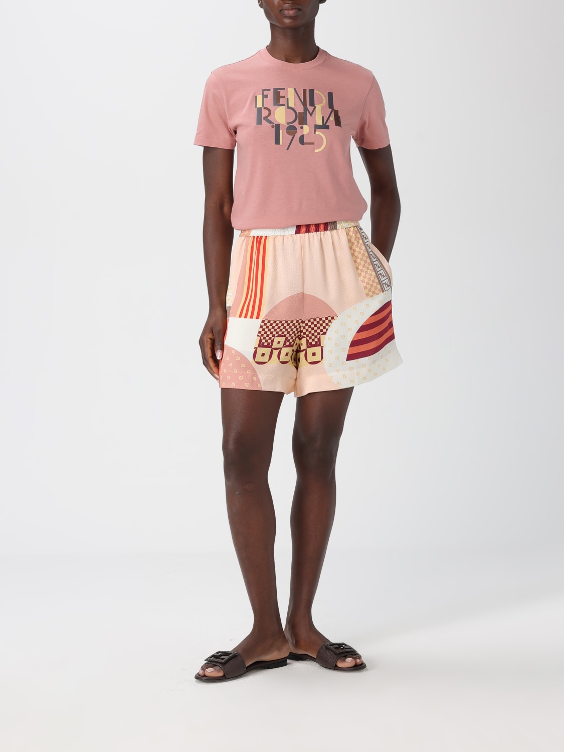 FENDI SHORTS: Short woman Fendi, Red - Img 2