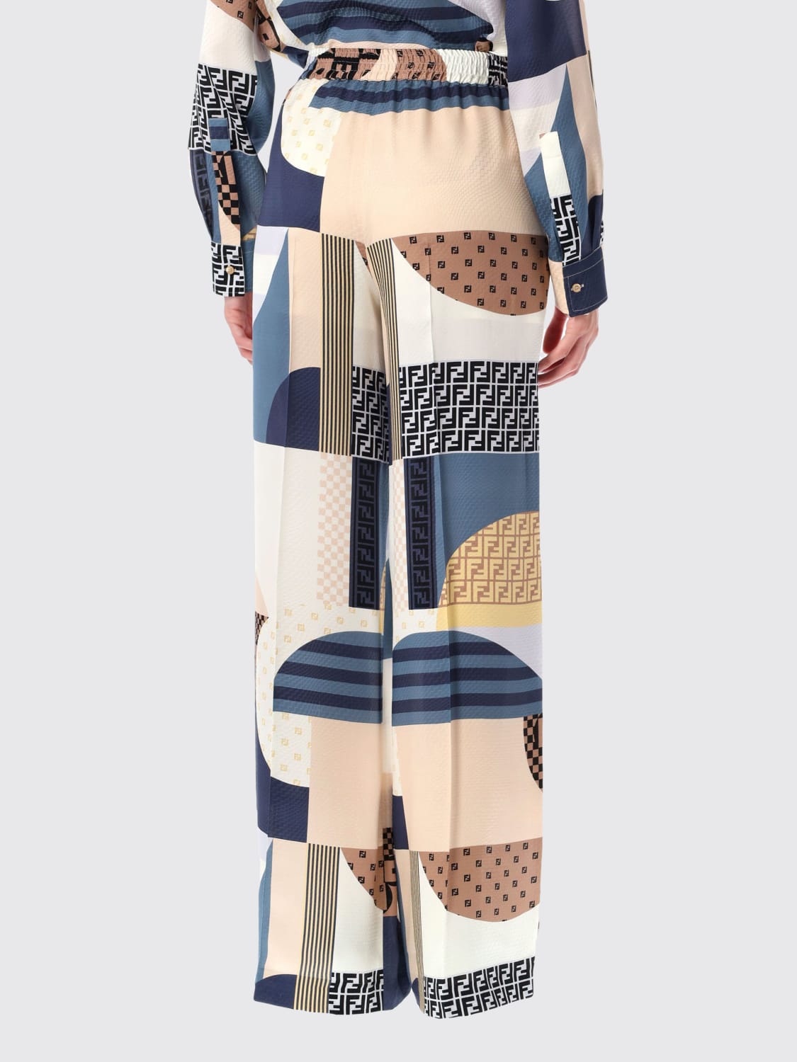 パンツ FENDI Woman Pants Blue FR6494AUQM F1SAT FENDI: Pants woman - Blue | Fendi pants FR6494AUQM online at