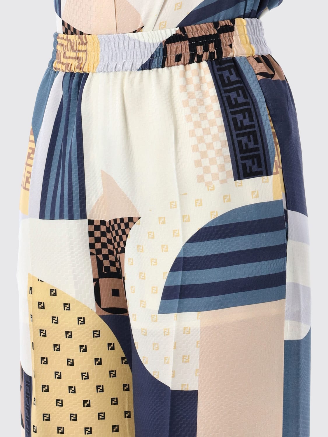 パンツ FENDI Women Straight Pants FR6494AUQM Blue FENDI: Pants woman - Blue | Fendi pants FR6494AUQM online at