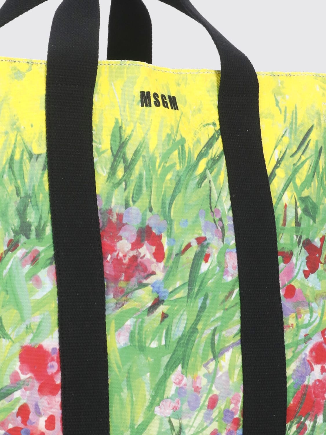 MSGM BORSA A SPALLA: Borsa a spalla in cotone stampato MSGM, Fantasia - Img 4