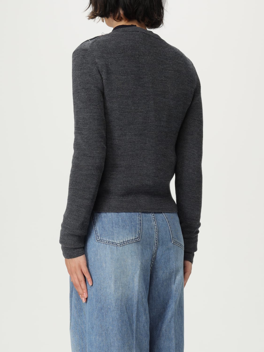 GANNI SWEATER: Cardigan woman Ganni, Grey - Img 3