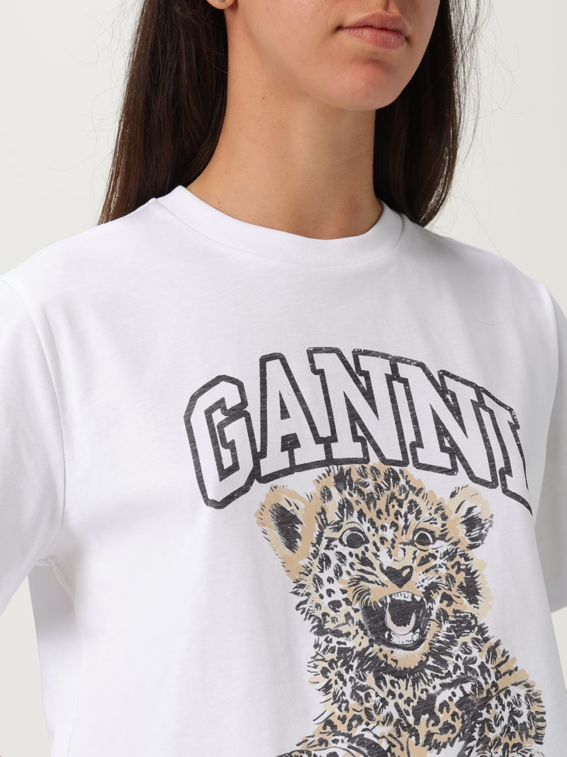 GANNI T-SHIRT: T-shirt woman Ganni, White - Img 4