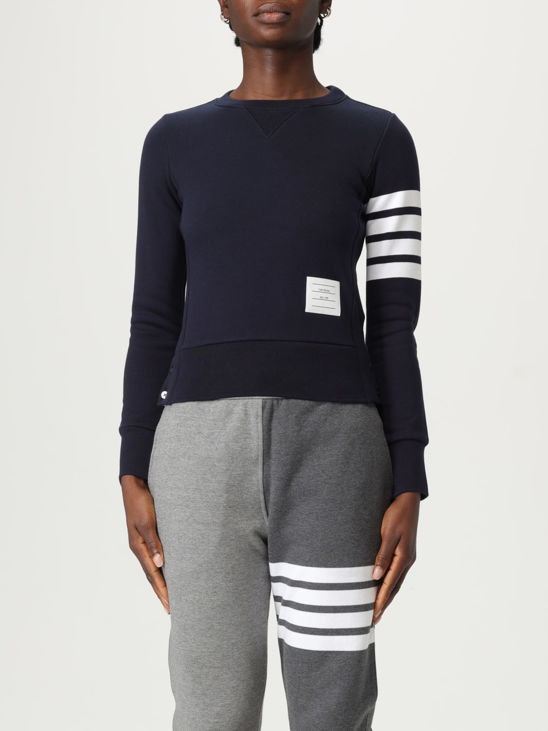 THOM BROWNE SWEATSHIRT: Sweatshirt woman Thom Browne, Blue - Img 1