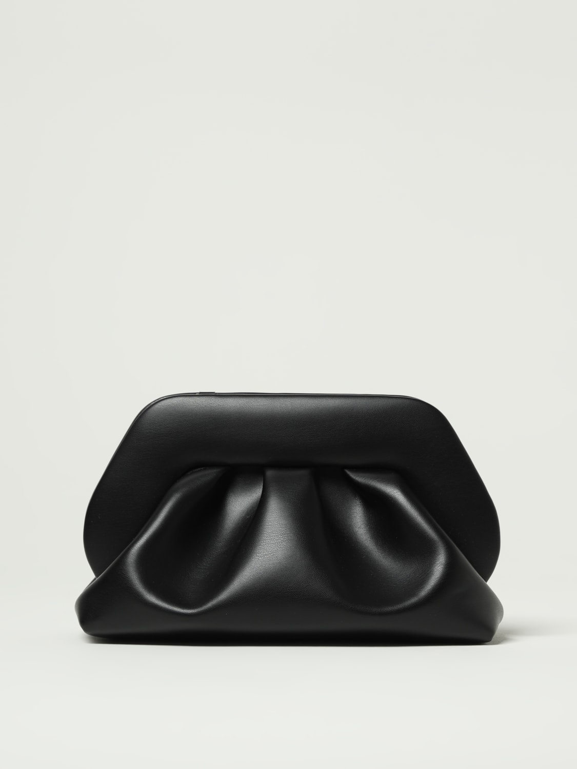 THEMOIRÈ BORSA A MANO: Clutch Tia Themoirè in pelle vegana, Nero - Img 1