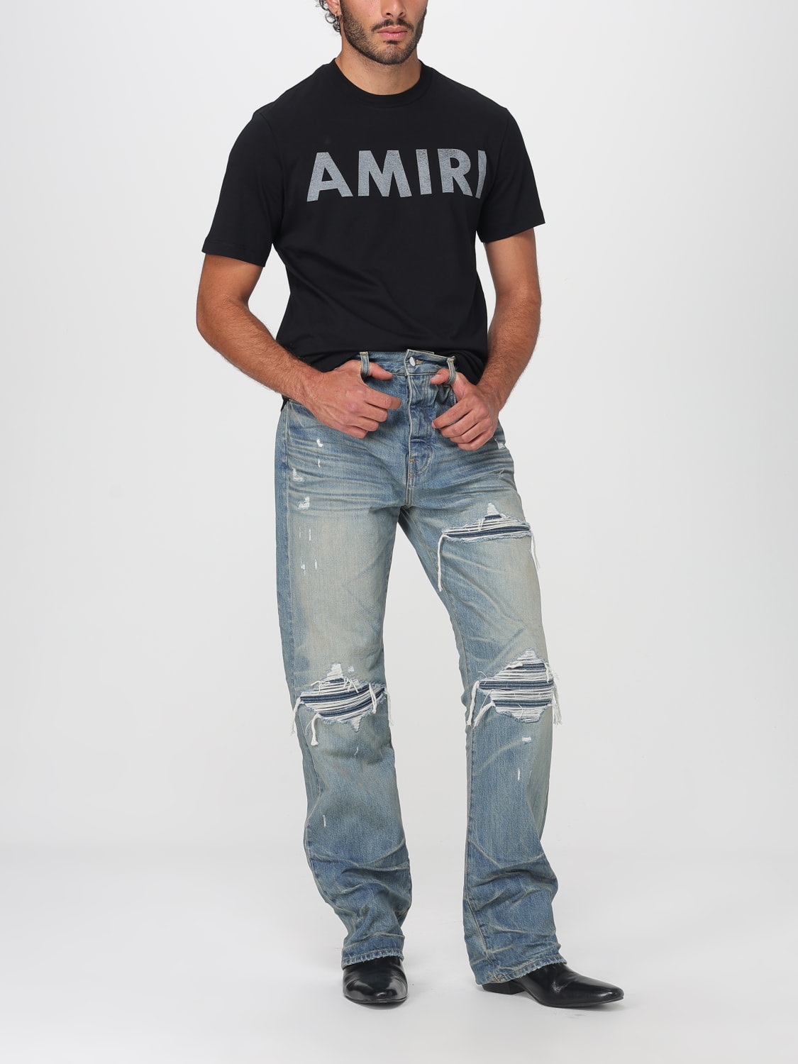 AMIRI T-SHIRT: T-shirt Amiri in cotone con logo , Nero - Img 2
