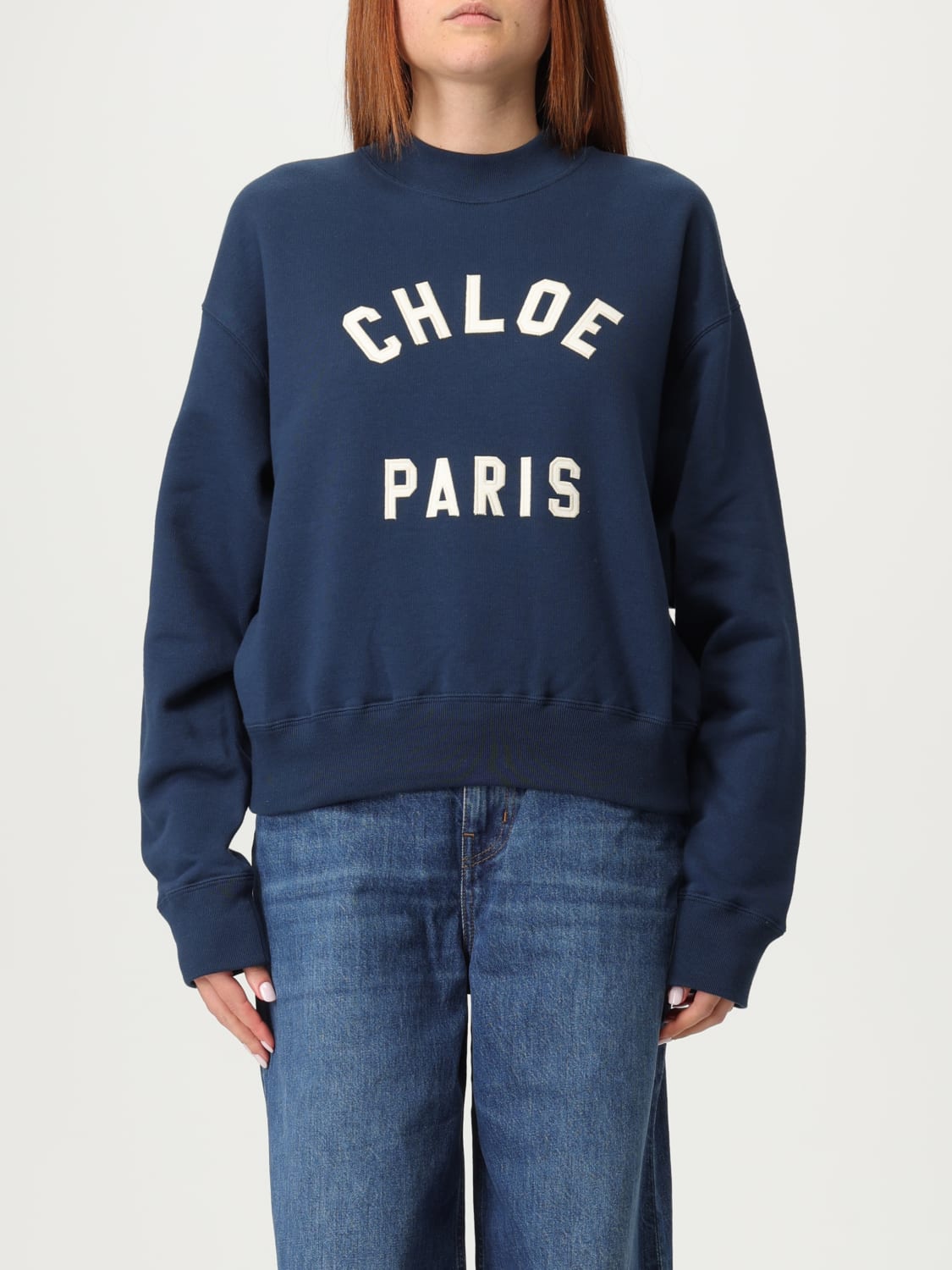 CHLOÉ SWEATSHIRT: Sweater woman ChloÉ, Navy - Img 1