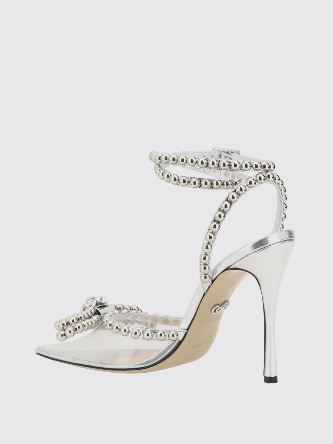 MACH&MACH DÉCOLLETÉ: Décolleté Mach&Mach in pvc e vernice con borchie , Argento - Img 3