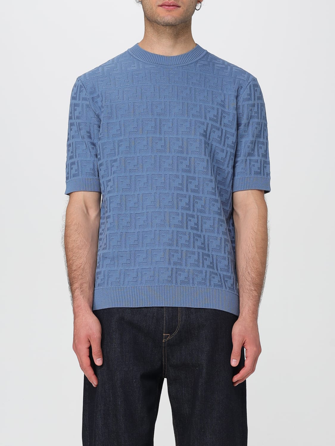 FENDI: Sweater men - Blue | Fendi sweater FZX051AUW0 online