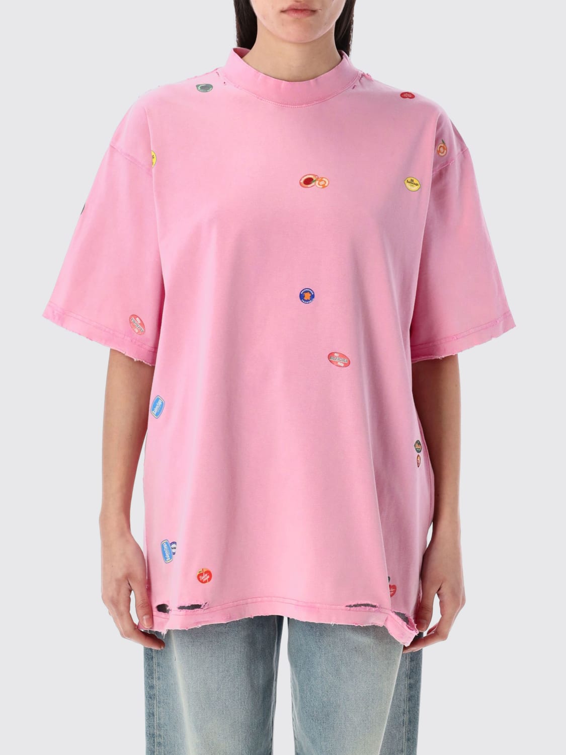 Tシャツ・カットソー BALENCIAGA Woman T-Shirt Pink 764235TRVS4 9568 BALENCIAGA: T-shirt woman - Pink | Balenciaga t-shirt