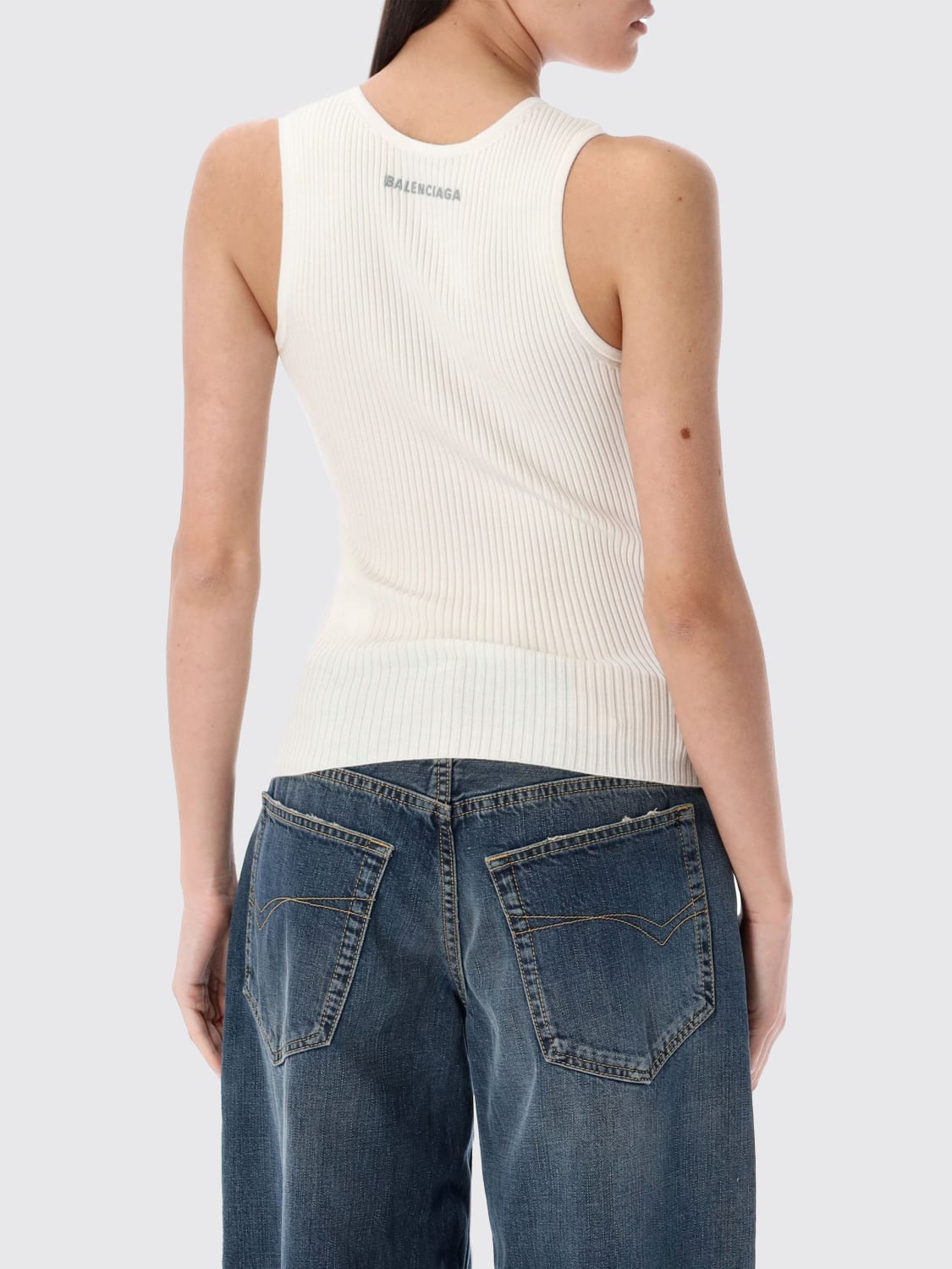 BALENCIAGA CAMISETA: Top mujer Balenciaga, Blanco - Img 2